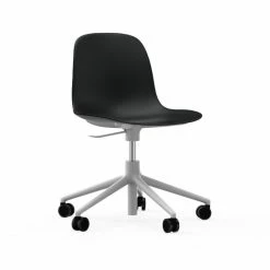 Normann Copenhagen Form White Swivel Bürostuhl Mit Rollen - Höhe 86 Cm X Ø 72,5 Cm - Sitzhöhe 37-50 Cm - Black