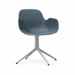 Normann Copenhagen Form Armchair White Swivel Bürostuhl - Höhe 80 Cm X Ø 70,5 Cm - Sitzhöhe 44 Cm - Blue