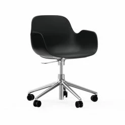 Normann Copenhagen Form Armchair Swivel Bürostuhl Mit Rollen - Höhe 86 Cm X Ø 72,5 Cm - Sitzhöhe 37-50 Cm - Black