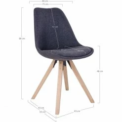 House Nordic Bergen Stuhl - 2er-Set - 2er-Set: 55x48x86 Cm - Dunkelgrau - Mit Holzbeinen -qeeboo shop unnamed file 5