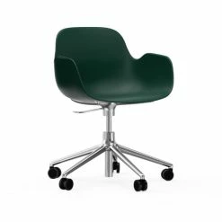 Normann Copenhagen Form Armchair Swivel Bürostuhl Mit Rollen - Höhe 86 Cm X Ø 72,5 Cm - Sitzhöhe 37-50 Cm - Green