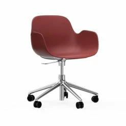 Normann Copenhagen Form Armchair Swivel Bürostuhl Mit Rollen - Höhe 86 Cm X Ø 72,5 Cm - Sitzhöhe 37-50 Cm - Red