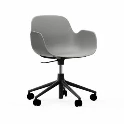 Normann Copenhagen Form Black Swivel Bürostuhl Mit Rollen - Höhe 86 Cm X Ø 72,5 Cm - Sitzhöhe 37-50 Cm - Grey