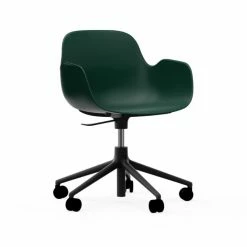 Normann Copenhagen Form Black Swivel Bürostuhl Mit Rollen - Höhe 86 Cm X Ø 72,5 Cm - Sitzhöhe 37-50 Cm - Green