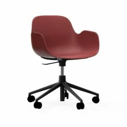 Normann Copenhagen Form Black Swivel Bürostuhl Mit Rollen - Höhe 86 Cm X Ø 72,5 Cm - Sitzhöhe 37-50 Cm - Red