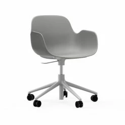 Normann Copenhagen Form White Swivel Bürostuhl Mit Rollen - Höhe 86 Cm X Ø 72,5 Cm - Sitzhöhe 37-50 Cm - Grey