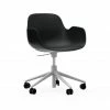 Normann Copenhagen Form White Swivel Bürostuhl Mit Rollen - Höhe 86 Cm X Ø 72,5 Cm - Sitzhöhe 37-50 Cm - Black