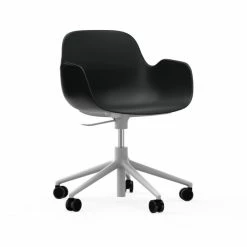 Normann Copenhagen Form White Swivel Bürostuhl Mit Rollen - Höhe 86 Cm X Ø 72,5 Cm - Sitzhöhe 37-50 Cm - Black