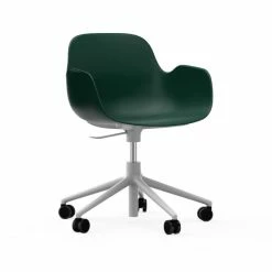 Normann Copenhagen Form White Swivel Bürostuhl Mit Rollen - Höhe 86 Cm X Ø 72,5 Cm - Sitzhöhe 37-50 Cm - Green