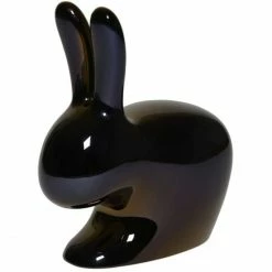 Qeeboo Rabbit Chair Metall Finish Stuhl - 68,8 X 39,5 X 80 Cm - Black Pearl