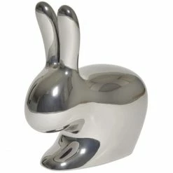 Qeeboo Rabbit Chair Metall Finish Stuhl - 68,8 X 39,5 X 80 Cm - Silver