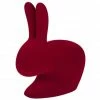 Qeeboo Rabbit Chair Baby Velvet Finish Stuhl - 45,3 X 26,2 X 52,7 Cm - Red