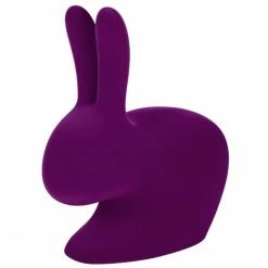 qeeboo shop 30 Qeeboo Rabbit Chair Baby Velvet Finish Stuhl - 45,3 X 26,2 X 52,7 Cm - Purple