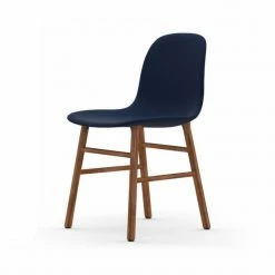 Normann Copenhagen Normann Form Walnut Stuhl Textil-gepolstert Fame - H 80 X B 48 X T 52 Cm - Blue 66071