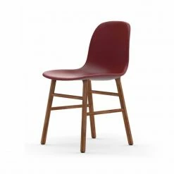 Normann Copenhagen Normann Form Walnut Stuhl Leder-gepolstert Tango - H 80 X B 48 X T 52 Cm - Red 41578