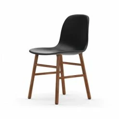 Normann Copenhagen Normann Form Walnut Stuhl Leder-gepolstert Tango - H 80 X B 48 X T 52 Cm - Black-41599